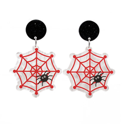 Women's Men's Fashion Halloween Pattern Cat Acrylic Earrings Animal Pattern No Inlaid Drop Earrings