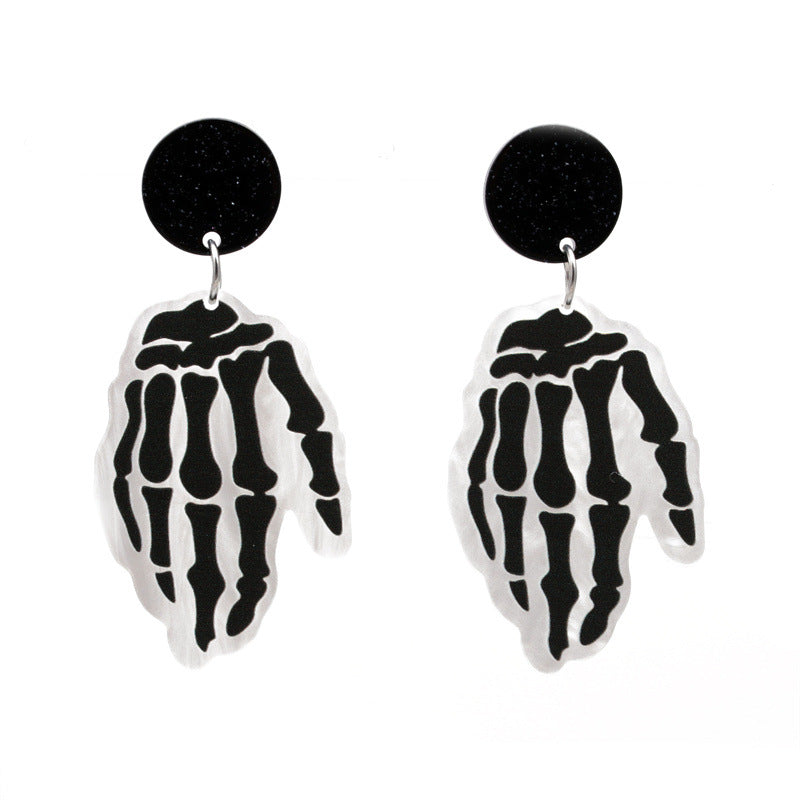 Women's Men's Fashion Halloween Pattern Cat Acrylic Earrings Animal Pattern No Inlaid Drop Earrings