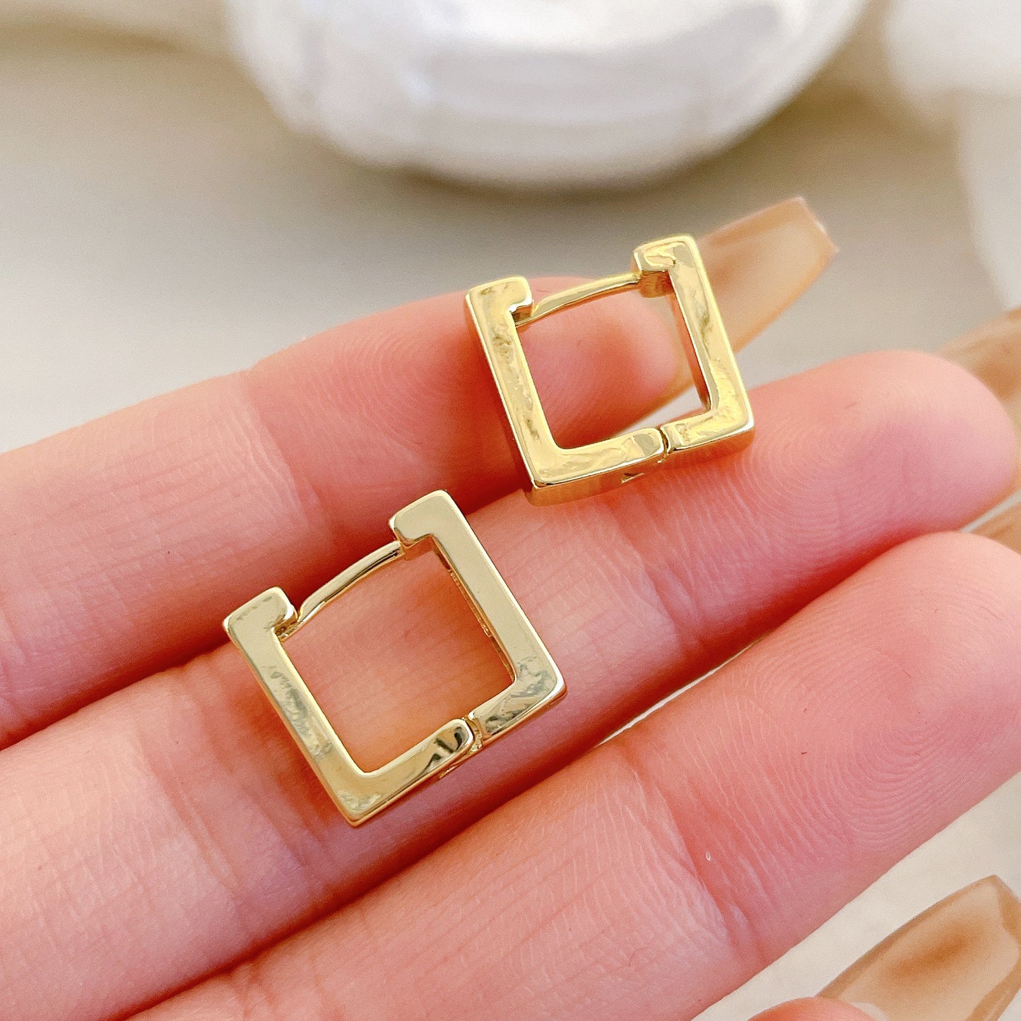 Women's Fashion Geometric Alloy Earrings Splicing Plating No Inlaid Hoop Earrings