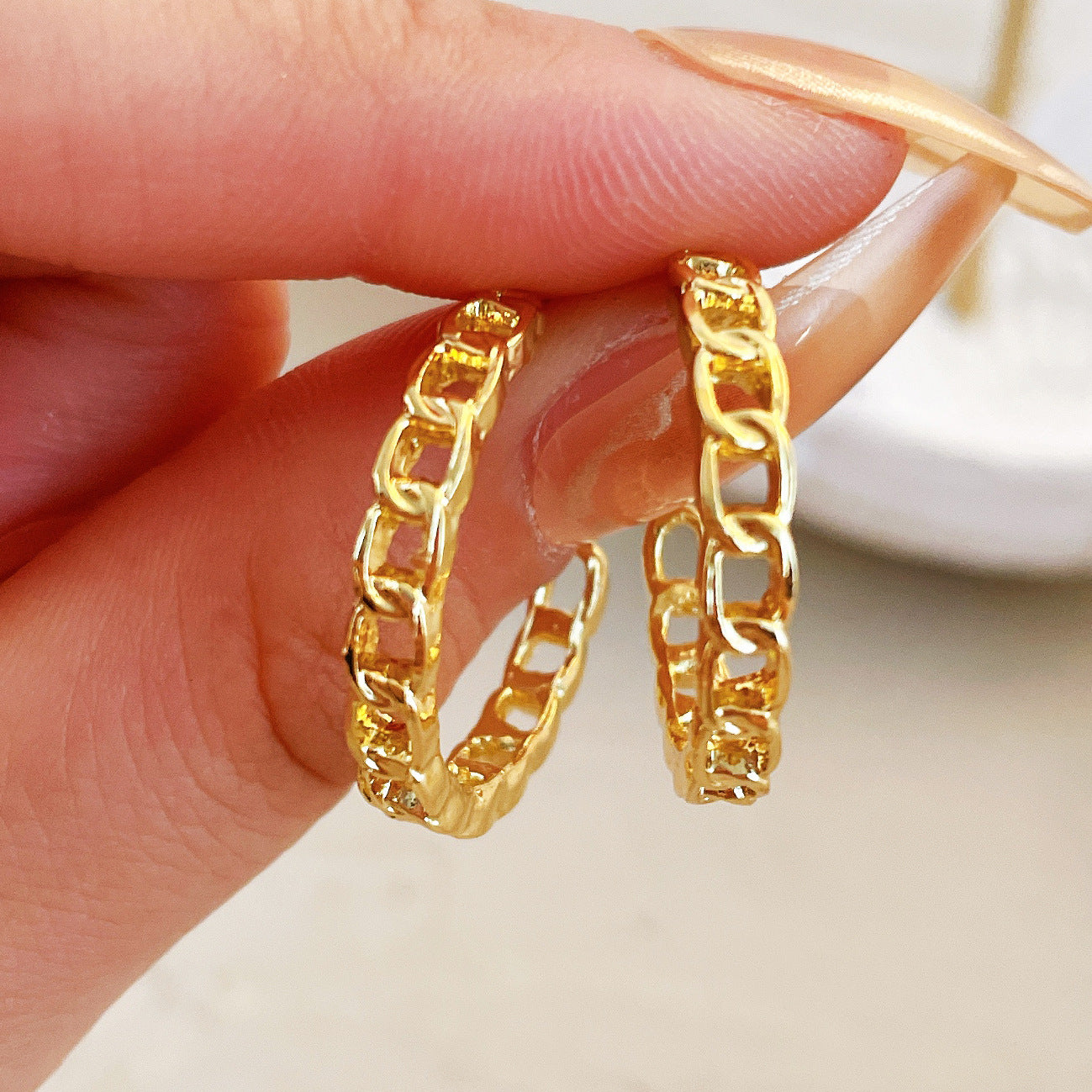 Women's Fashion Geometric Alloy Earrings Splicing Plating No Inlaid Hoop Earrings