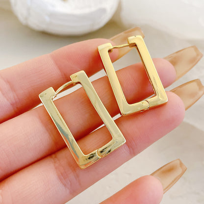 Women's Fashion Geometric Alloy Earrings Splicing Plating No Inlaid Hoop Earrings