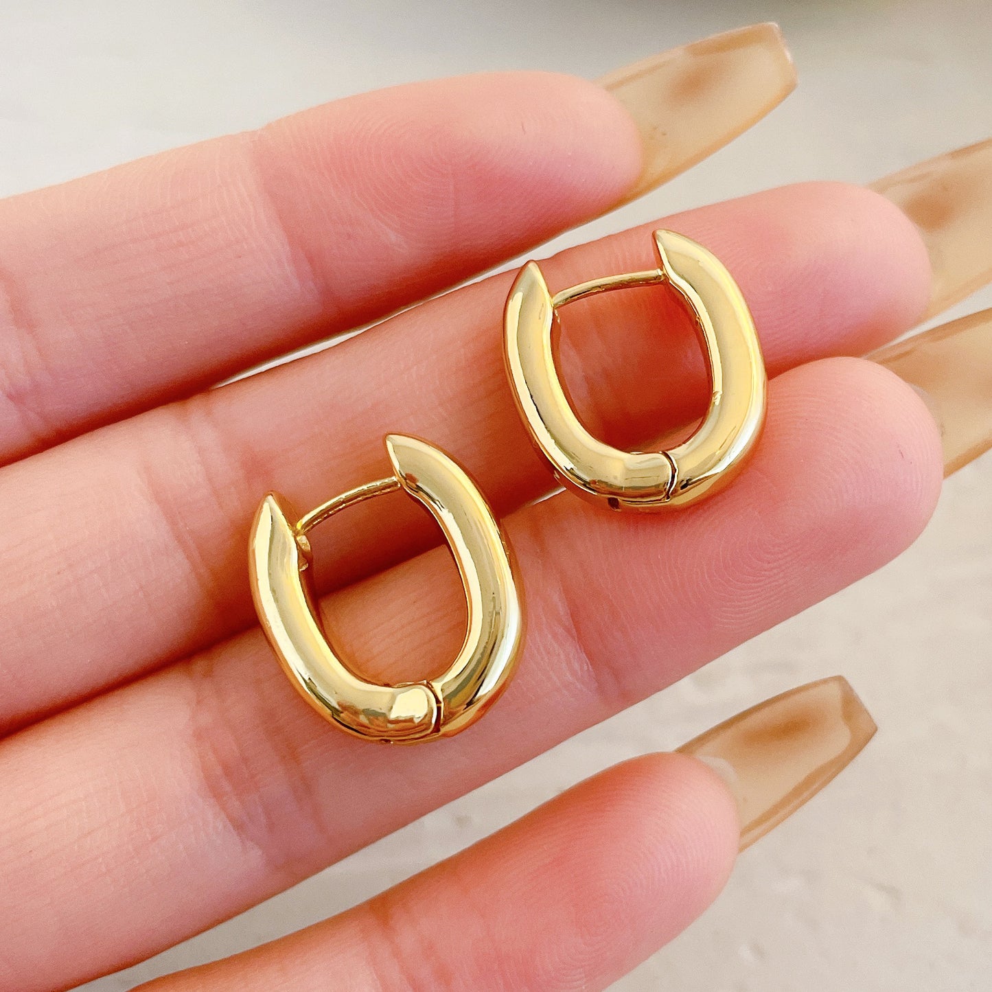 Women's Fashion Geometric Alloy Earrings Splicing Plating No Inlaid Hoop Earrings