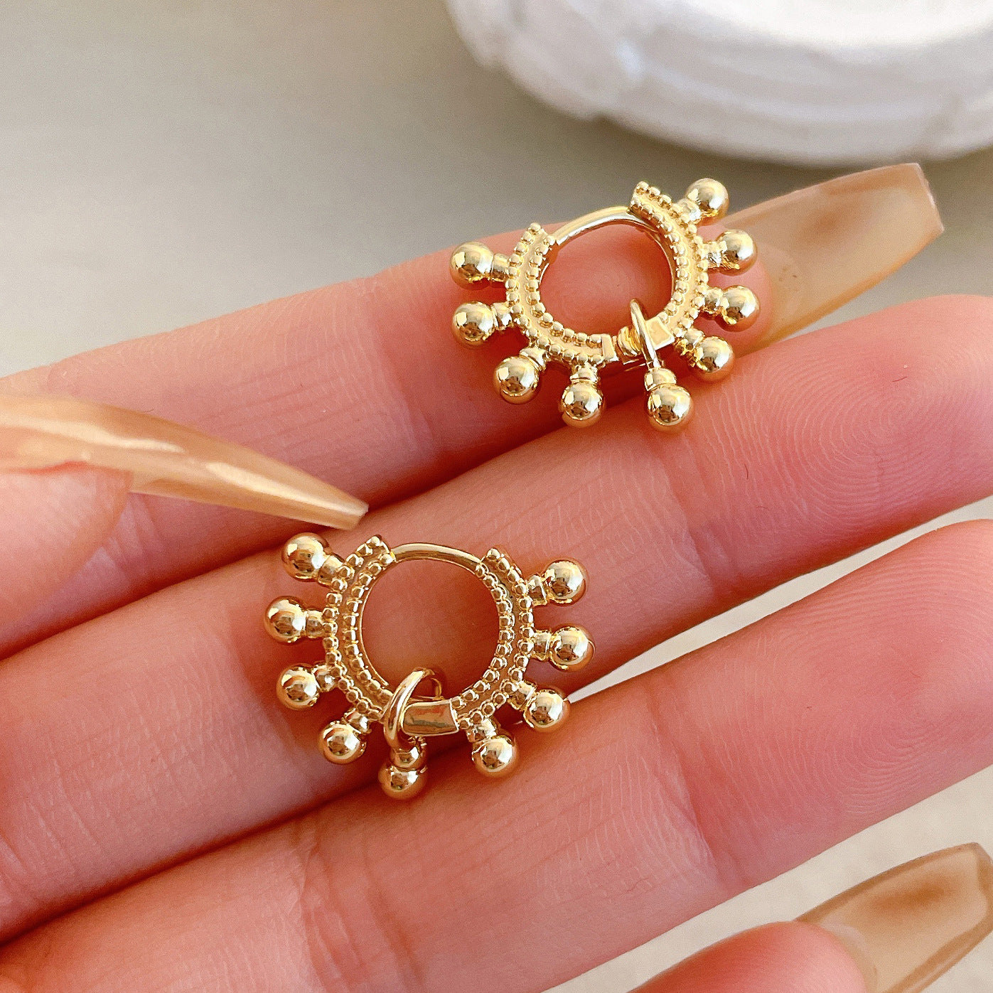 Women's Fashion Geometric Alloy Earrings Splicing Plating No Inlaid Hoop Earrings