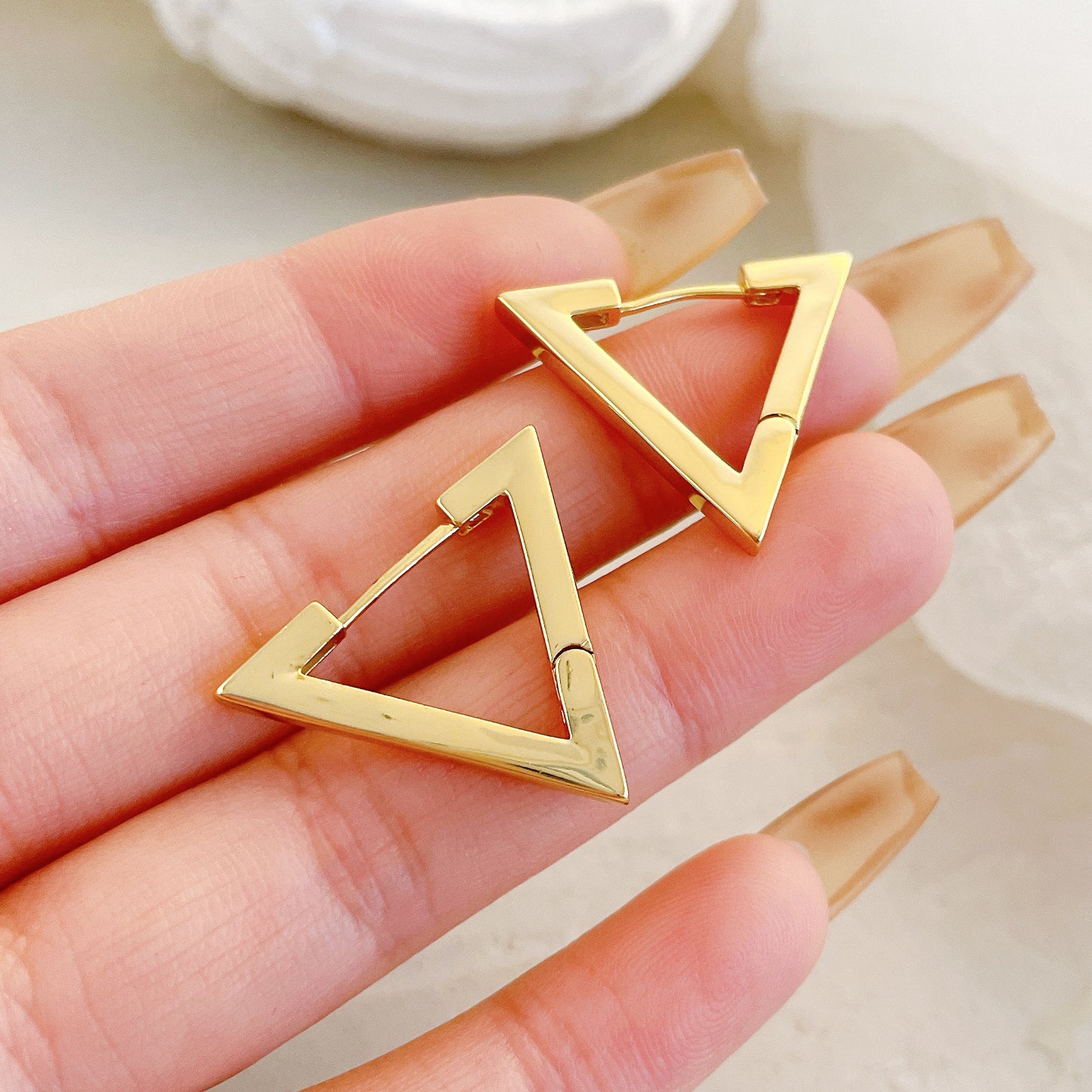 Women's Fashion Geometric Alloy Earrings Splicing Plating No Inlaid Hoop Earrings