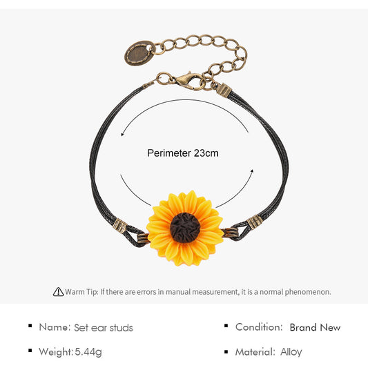 Pastoral Sunflower Alloy Bracelets