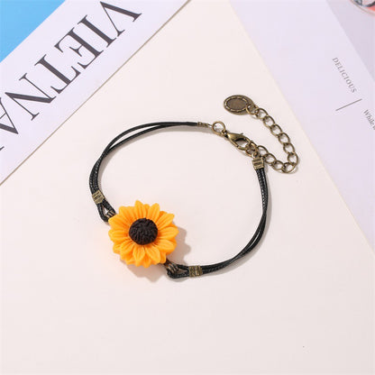 Pastoral Sunflower Alloy Bracelets