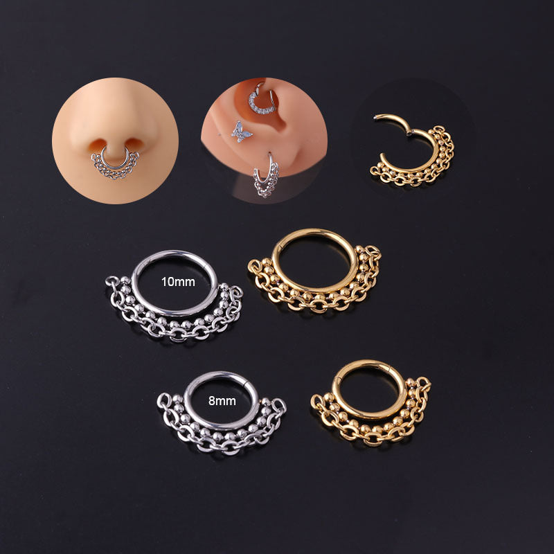 Unisex Fashion Circle Stainless Steel Metal Nose Ring Plating No Inlaid