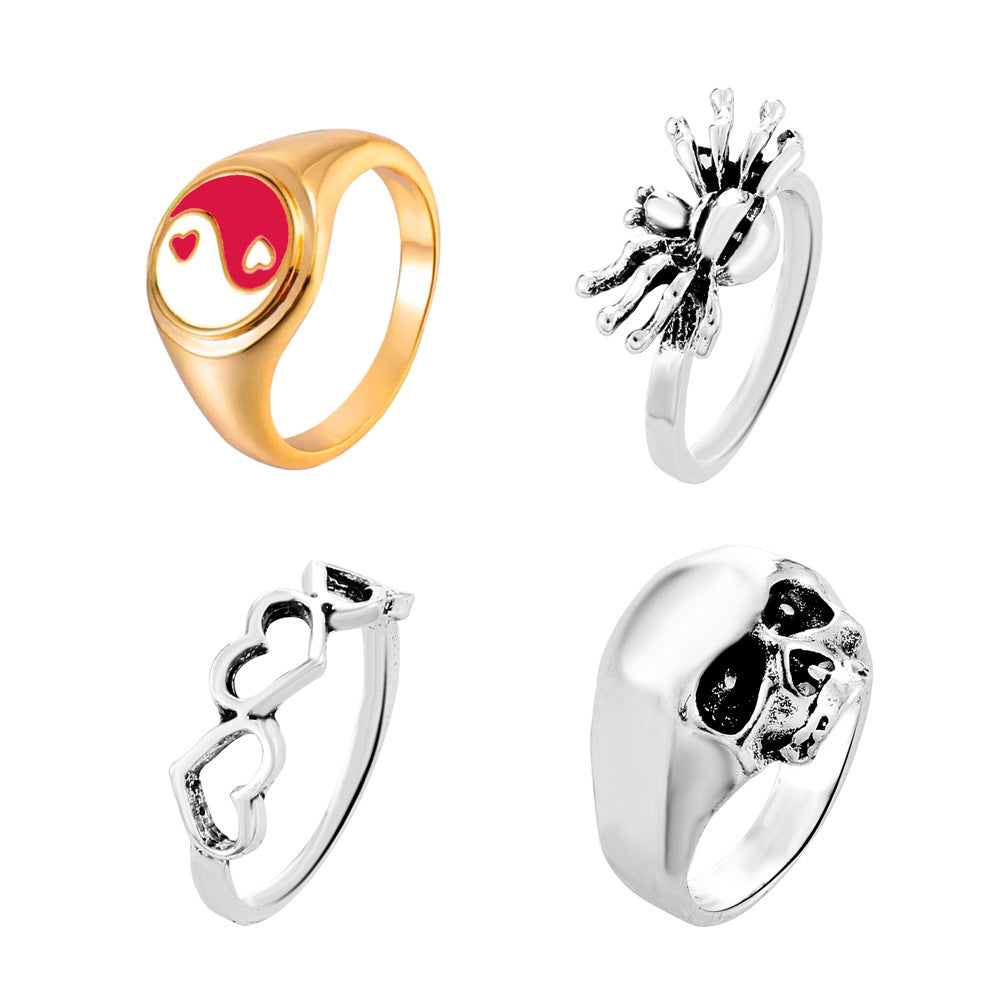 Punk Gossip Spider Skull Alloy Rings