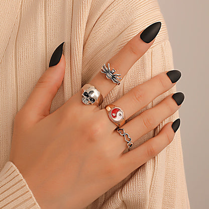 Punk Gossip Spider Skull Alloy Rings