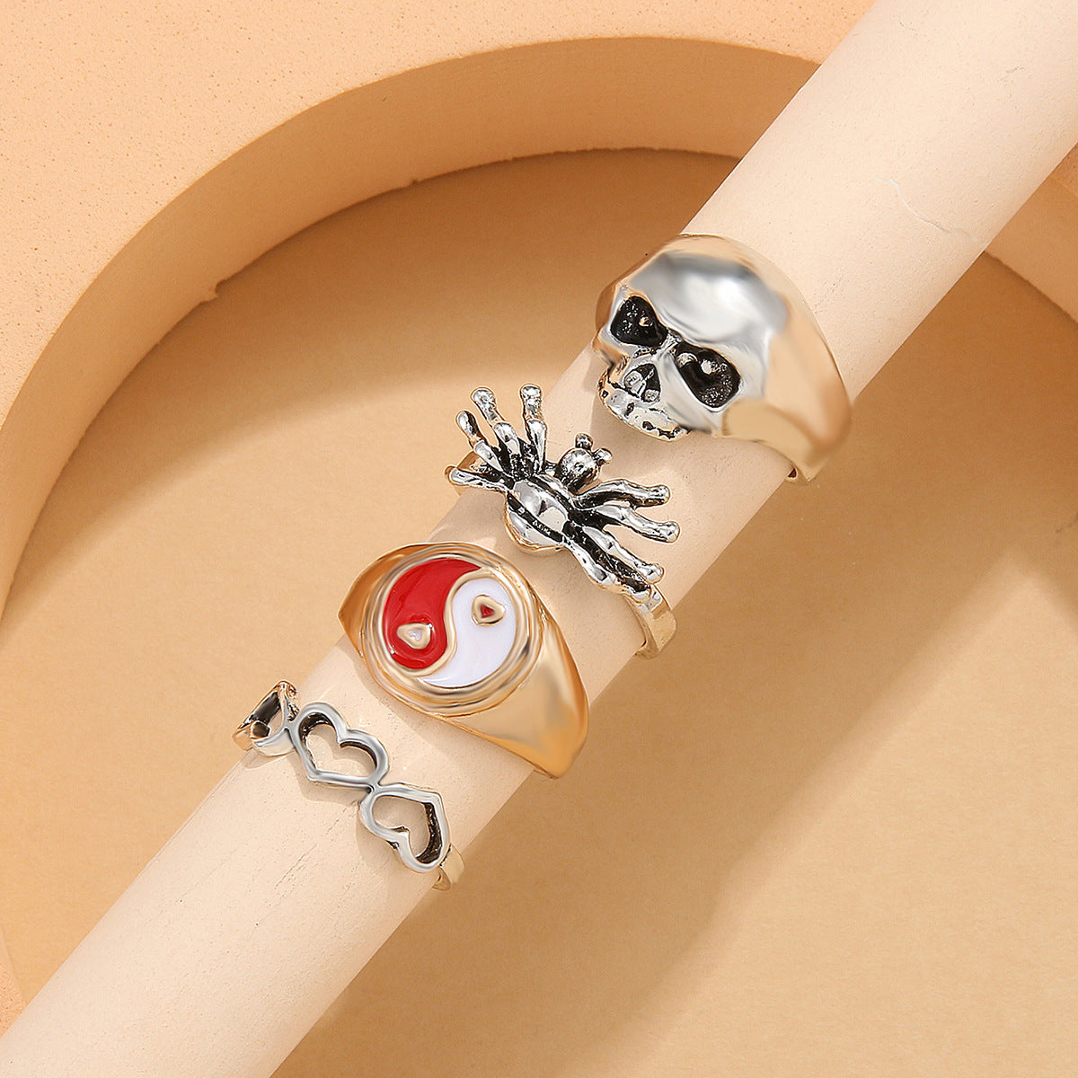 Punk Gossip Spider Skull Alloy Rings