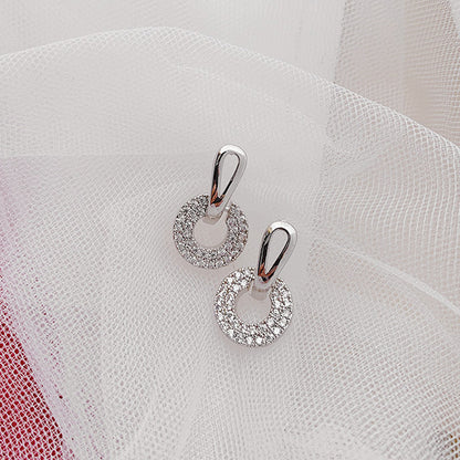 Wholesale Jewelry 1 Pair Simple Style Geometric Metal Zircon Earrings