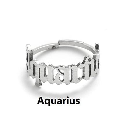 Women's Fashion Constellation Stainless Steel No Inlaid Stainless Steel Rings