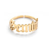 1 Piece Retro Letter Stainless Steel Plating Open Ring