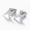 Fashion Lightning Stainless Steel No Inlaid 18K Gold Plated Ear Studs