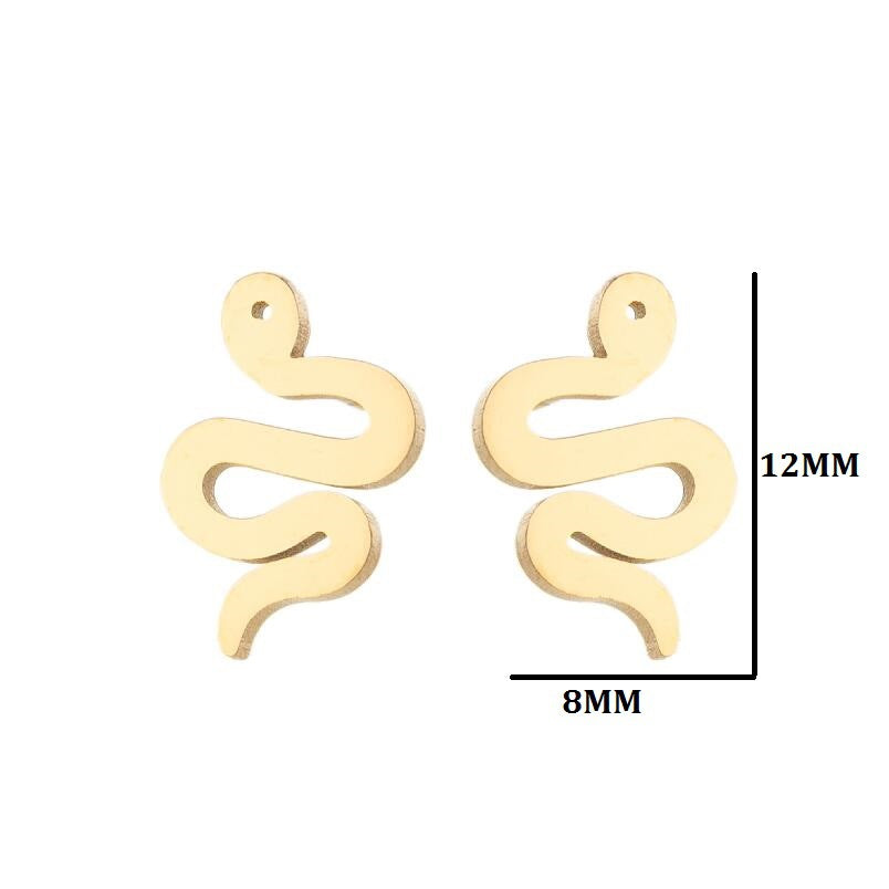 Women's Simple Style Snake Stainless Steel No Inlaid Ear Studs Plating Stainless Steel Earrings