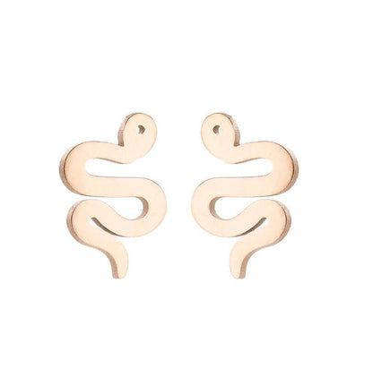 1 Pair Simple Style Snake Stainless Steel Plating Ear Studs