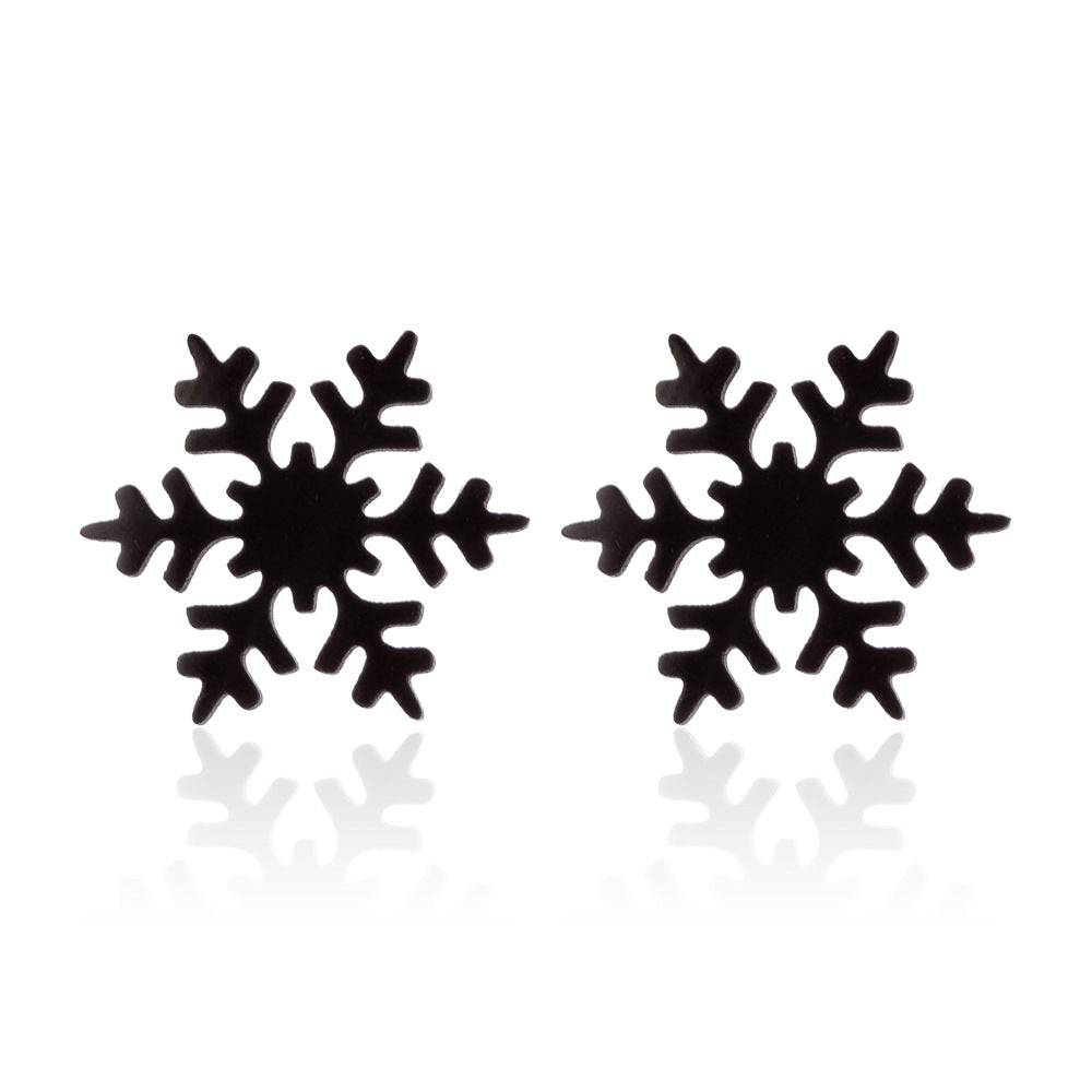 Women's Simple Style Animal Snowflake Stainless Steel No Inlaid Ear Studs Stainless Steel Earrings