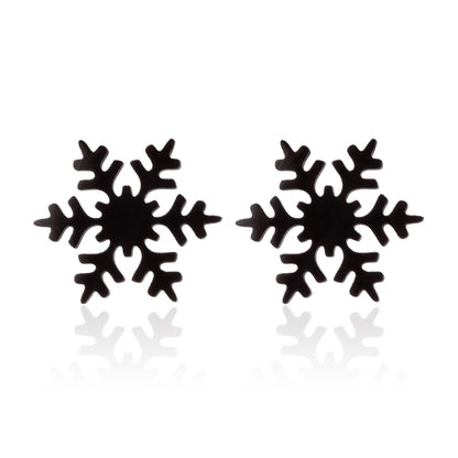 Women's Simple Style Animal Snowflake Stainless Steel No Inlaid Ear Studs Stainless Steel Earrings