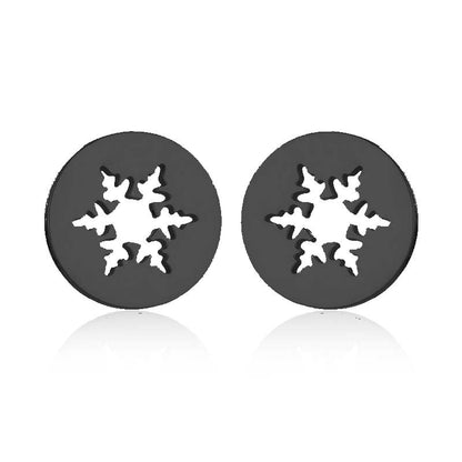 Women's Simple Style Animal Snowflake Stainless Steel No Inlaid Ear Studs Stainless Steel Earrings