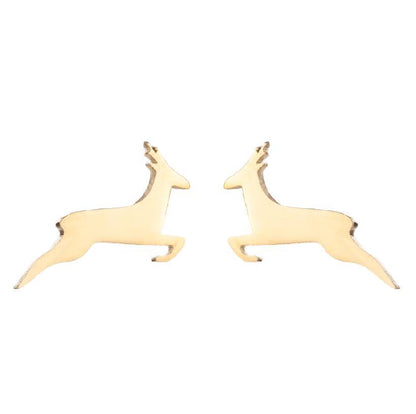 Simple Style Animal Stainless Steel Hollow Out Ear Studs 1 Pair