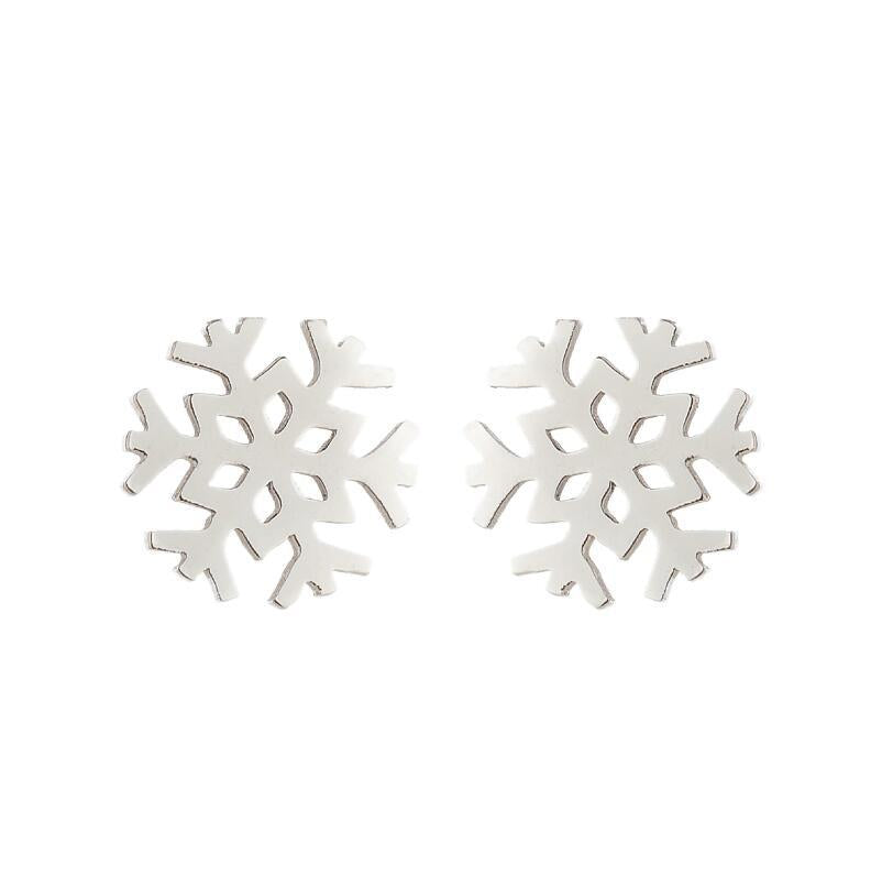 Women's Simple Style Animal Snowflake Stainless Steel No Inlaid Ear Studs Stainless Steel Earrings