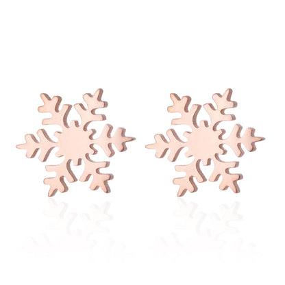 Women's Simple Style Animal Snowflake Stainless Steel No Inlaid Ear Studs Stainless Steel Earrings