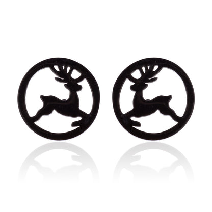 Women's Simple Style Animal Snowflake Stainless Steel No Inlaid Ear Studs Stainless Steel Earrings