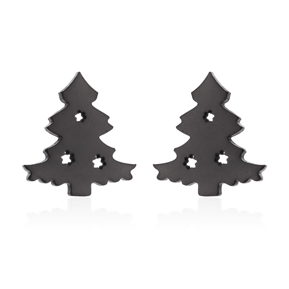 Women's Simple Style Animal Snowflake Stainless Steel No Inlaid Ear Studs Stainless Steel Earrings