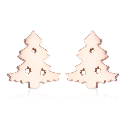 Women's Simple Style Animal Snowflake Stainless Steel No Inlaid Ear Studs Stainless Steel Earrings