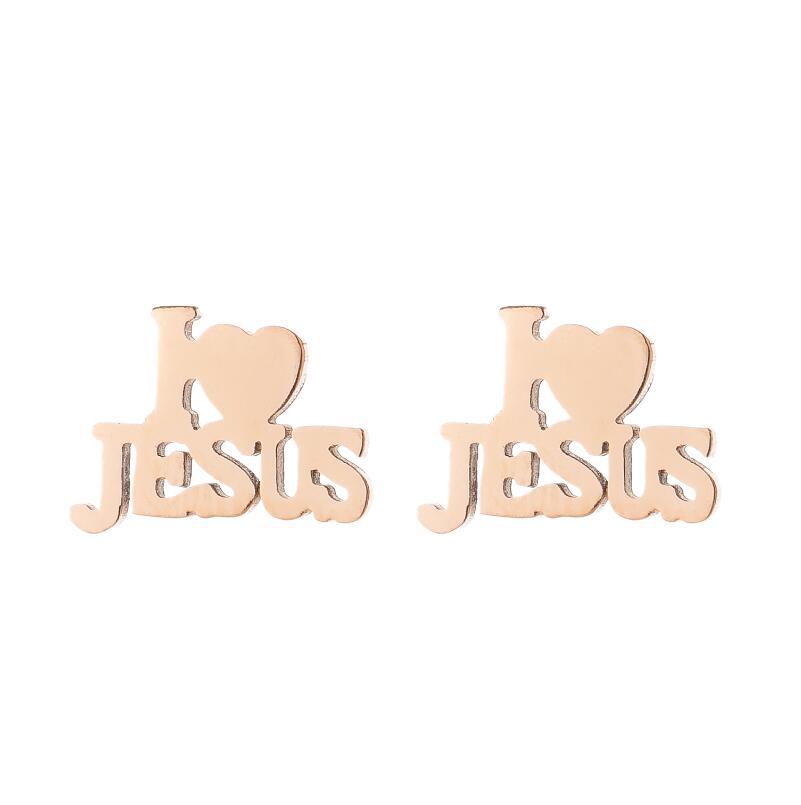 1 Pair Retro Cross Stainless Steel Plating Ear Studs