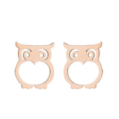 Women's Simple Style Animal Stainless Steel No Inlaid Ear Studs Stainless Steel Earrings