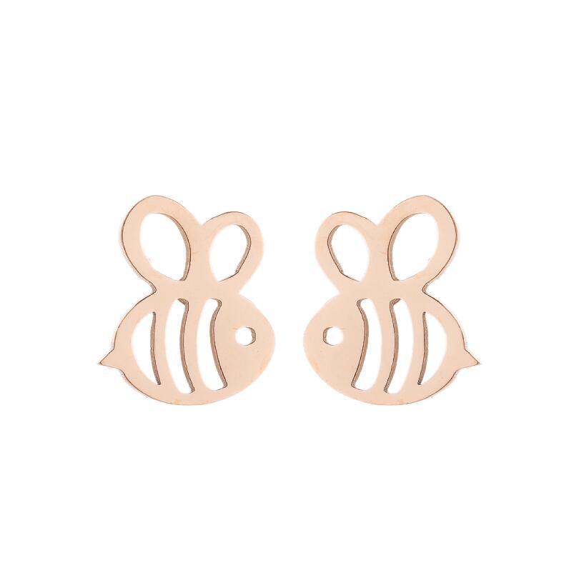 Women's Simple Style Animal Stainless Steel No Inlaid Ear Studs Stainless Steel Earrings