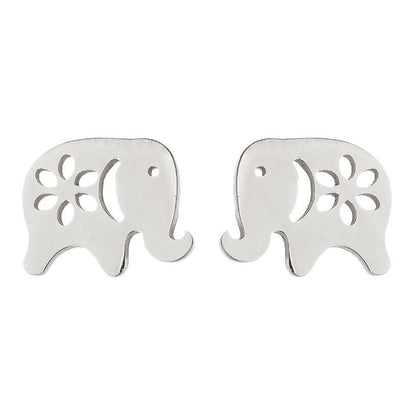 Women's Simple Style Animal Stainless Steel No Inlaid Ear Studs Stainless Steel Earrings