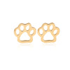 1 Pair Cute Paw Print Plating 304 Stainless Steel 18K Gold Plated Ear Studs