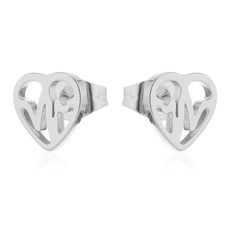 Women's Simple Style Korean Style Geometric Stainless Steel No Inlaid Ear Studs Stainless Steel Earrings