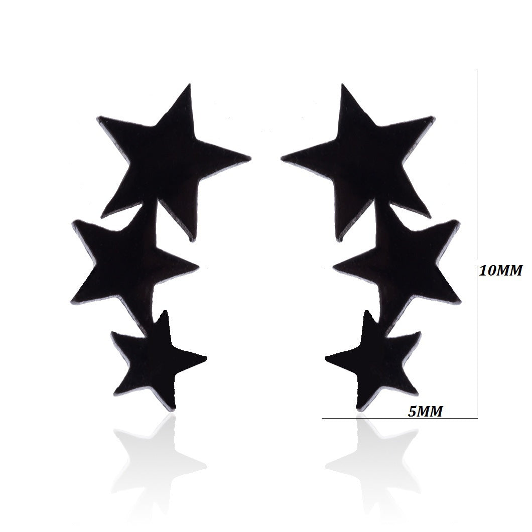 Women's Simple Style Korean Style Geometric Stainless Steel No Inlaid Ear Studs Stainless Steel Earrings