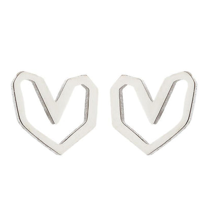 Women's Simple Style Geometric Stainless Steel No Inlaid Ear Studs Stainless Steel Earrings