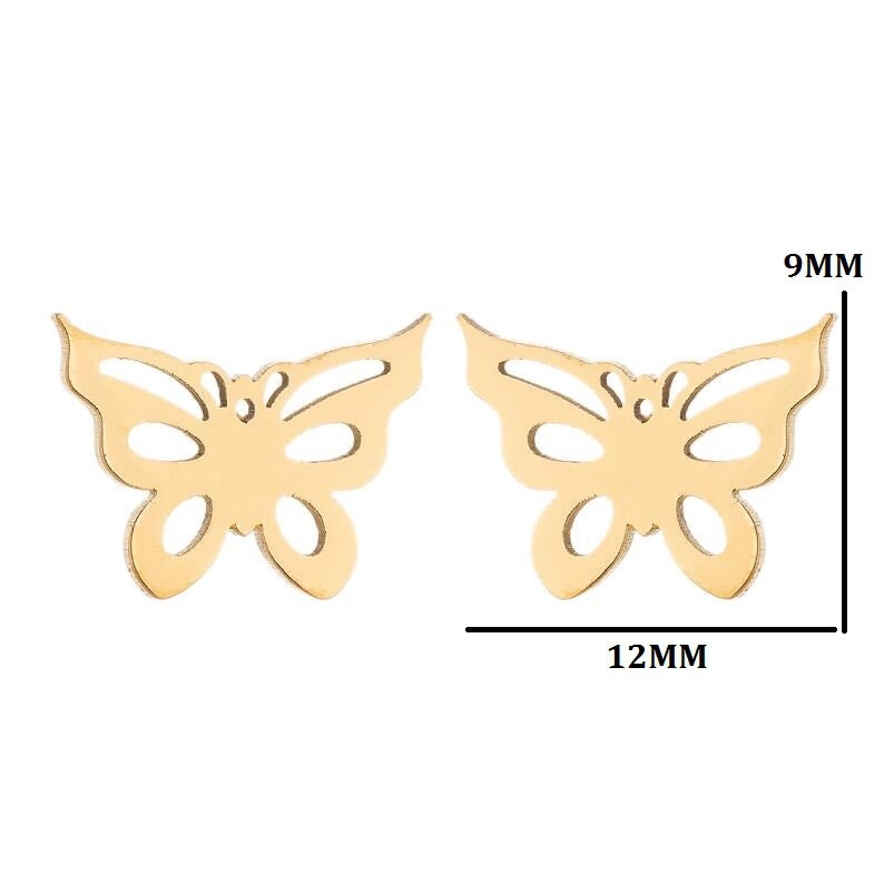 Women's Simple Style Butterfly Stainless Steel No Inlaid Ear Studs Plating Stainless Steel Earrings