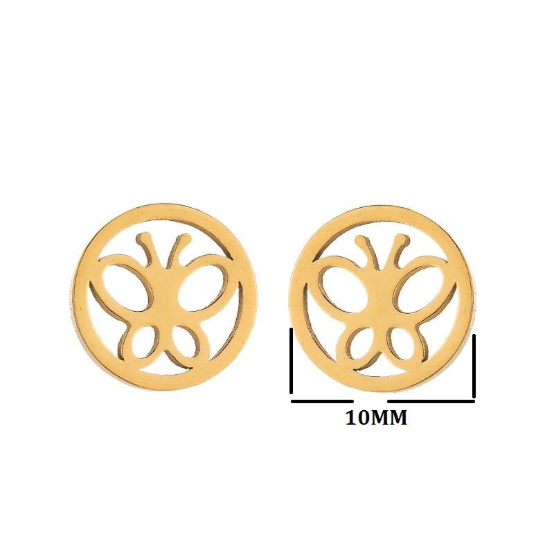 1 Pair Simple Style Solid Color Stainless Steel Plating Gold Plated Ear Studs