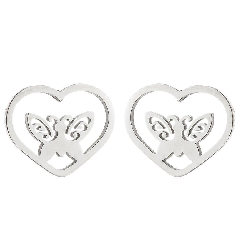 Women's Simple Style Butterfly Stainless Steel No Inlaid Ear Studs Plating Stainless Steel Earrings