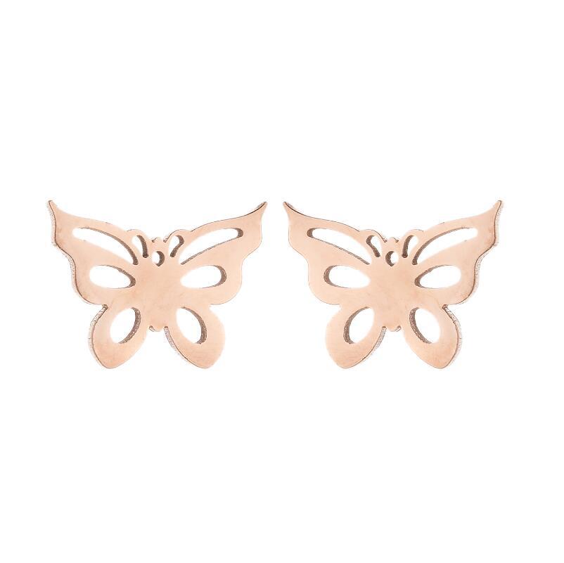 Women's Simple Style Butterfly Stainless Steel No Inlaid Ear Studs Plating Stainless Steel Earrings