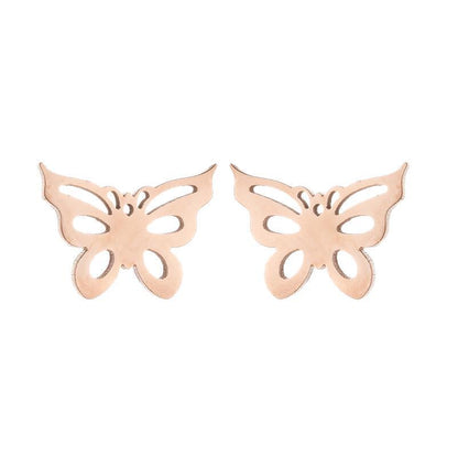 Women's Simple Style Butterfly Stainless Steel No Inlaid Ear Studs Plating Stainless Steel Earrings