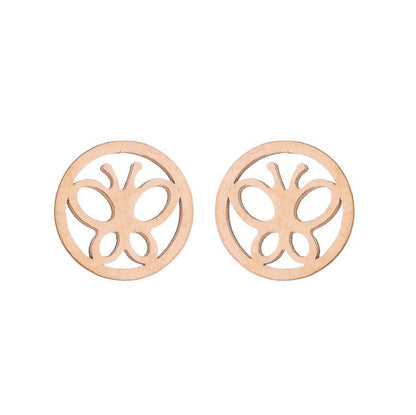 Women's Simple Style Butterfly Stainless Steel No Inlaid Ear Studs Plating Stainless Steel Earrings