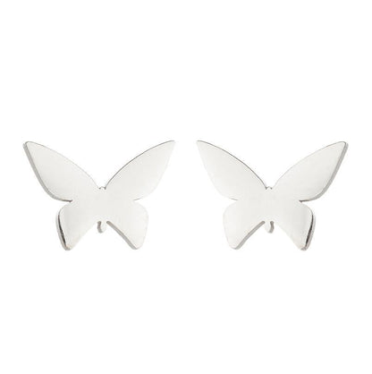 Women's Simple Style Butterfly Stainless Steel No Inlaid Ear Studs Plating Stainless Steel Earrings