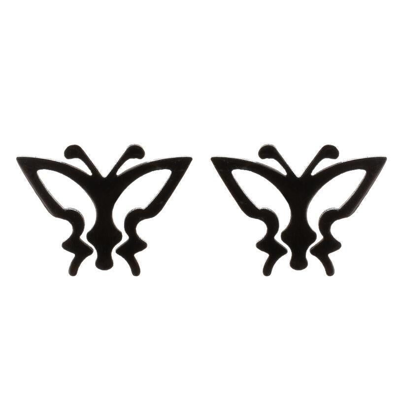 Women's Simple Style Butterfly Stainless Steel No Inlaid Ear Studs Plating Stainless Steel Earrings