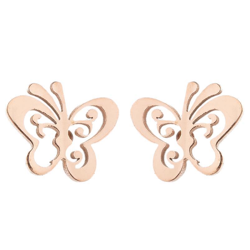 Women's Simple Style Butterfly Stainless Steel No Inlaid Ear Studs Plating Stainless Steel Earrings