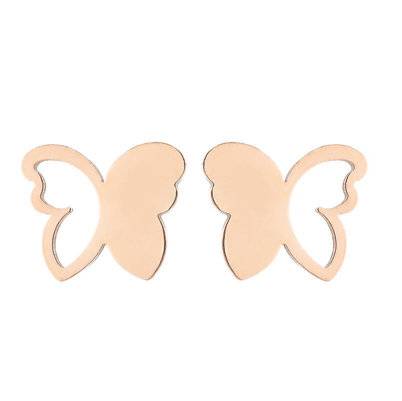 Women's Simple Style Butterfly Stainless Steel No Inlaid Ear Studs Plating Stainless Steel Earrings