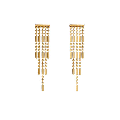 Women's Fashion Tassel Titanium Steel Earrings Ear Studs No Inlaid Stainless Steel Earrings