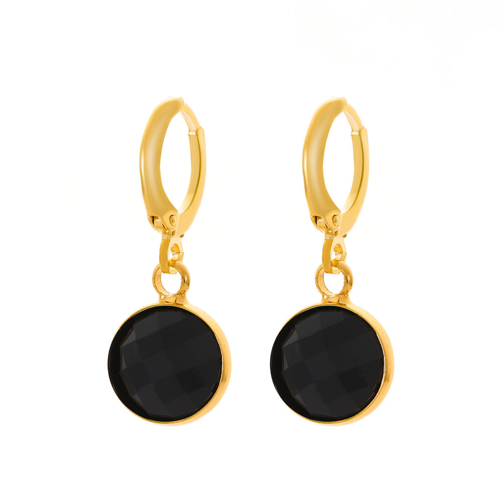 Women's Fashion Round Alloy Crystal Earrings Inlay Drop Earrings