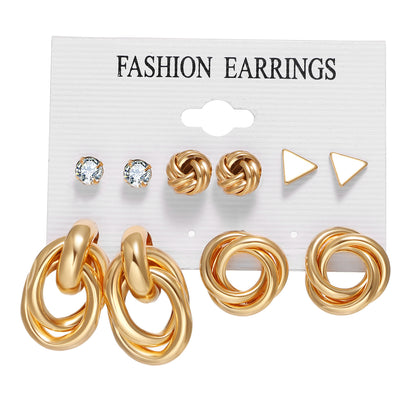 Unisex Fashion Geometric Alloy Artificial Gemstones Earrings Ear Studs Stud Earrings